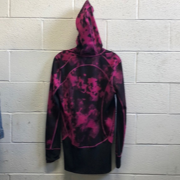 Lululemon black & pink zip up jacket w/ hood sz 12 - Picture 2 of 5